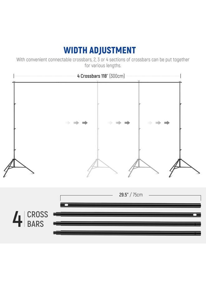 Neewer 8.5x10ft Adjustable Backdrop Stand Kit, Photography Background Support System with 4 Crossbars, 6 Spring Clamps, 6 Backdrop Clips, 2 Sandbags, and Carrying Bag for Photo Video Party Ceremony - Image 4