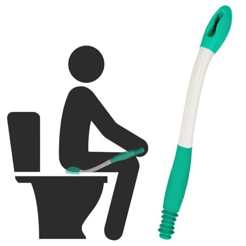 HANNEA® Toilet Aid Bottom Wiper for Elders Long Handle Butt Wiper Tool Convenient Toilet Aids for Wiping Bottom, Wiping Aids for Toileting, One Button Release, Mess Free Toilet Paper Wand - Image 1