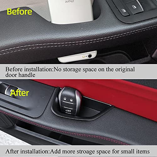 Vesul Front Row Door Side Storage Box Compatible with Alfa Romeo Giulia Sedan 2017-2023 Armrest Phone Container Door Organizer Handle Pocket ABS Tray Inserts Glove Pallet - Image 2
