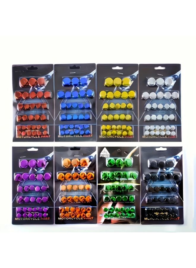 Universal Motorcycle Engine Cover Protective Screw Caps 30 Pcs Purple - Image 2
