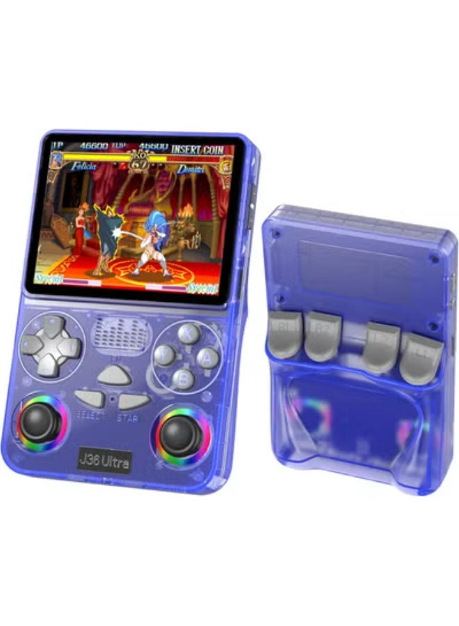 JAJEEK J36 Ultra 3.5-Inch Portable Retro Game Console – 20,000+ Built-in Classic Games, 64GB Memory Card, IPS Display, Dual Player Support, 20+ Emulators, 3000mAh Rechargeable Battery Handheld Console – Purple - Image 2