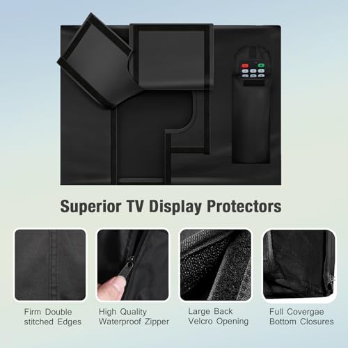 REDRICH 600D Heavy Duty Outdoor TV Cover for 65-69 inch TV, Upgraded Waterproof and Dustproof TV Screen Protectors with Zipper for Outside - Image 3