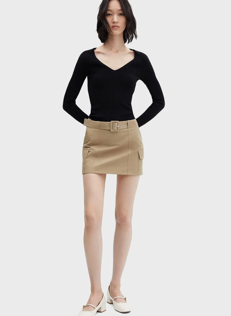 MANGO V-Neck Knitted Sweater