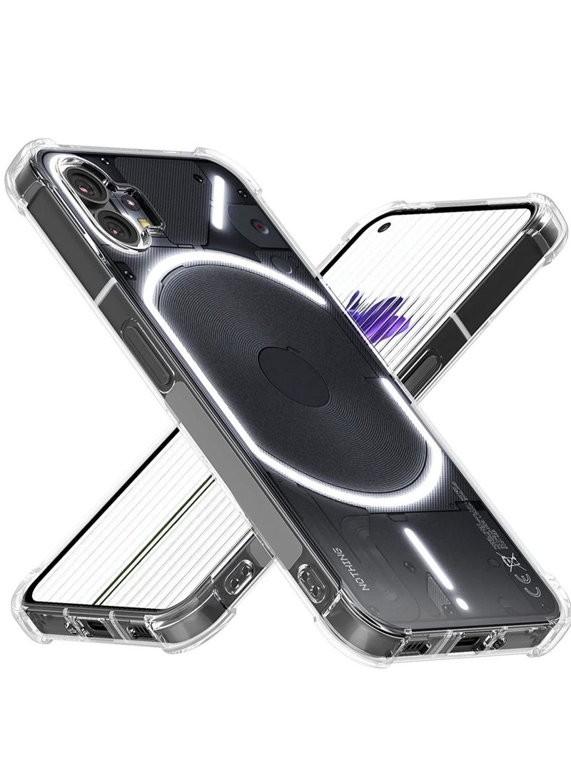 راكسوم جراب شفاف لهاتف Nothing Phone 1 (إصدار 2022)، غطاء ناعم ونحيف، ظهر مرن من مادة TPU، إطار صلب من البولي كربونات، زوايا معززة، خفيف الوزن ومقاوم للصدمات لهاتف Nothing Phone 1 - Image 1