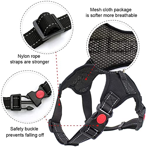 WapaW Cats Dog Harness No Pull With Handle, Reflective Adjustable Vest Harness For Puppy Dog & Cats (Xl) - Black - Image 3
