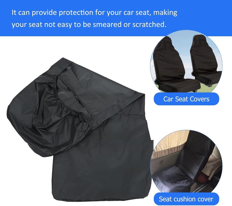 Universal Car Seat Covers 2pcs Black Waterproof Vehicle Seat Protectors for Automotive Interior Accessories - Image 2