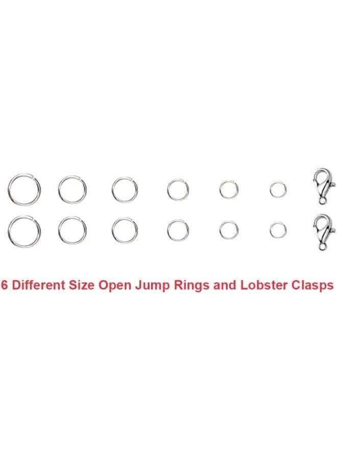 1504pcs Open Jump Ring and Lobster Clasps Kit Jewelry Repair Tools Jewelry Making Supplies Kit with Jewelry Making Accessories for Necklace Making Repair (Silver) - Image 3