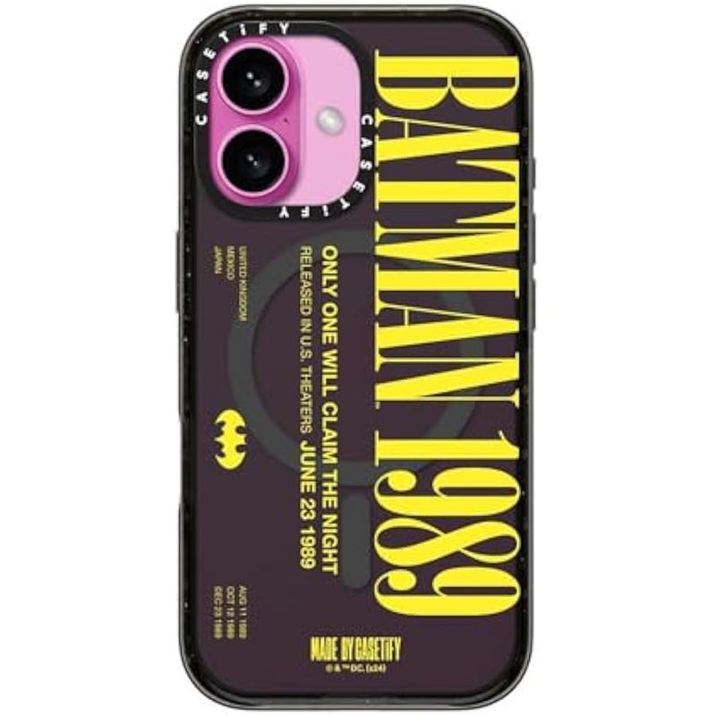 Casetify Impact iPhone 16 Case 【Batman Co-Lab / 4X Military Grade Drop Tested / 8.2ft Drop Protection/Compatible with Magsafe】 - Batman 1989 - Clear Black - Image 2