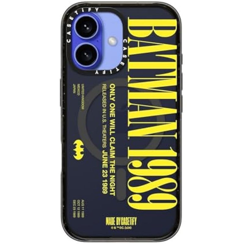 Casetify Impact iPhone 16 Case 【Batman Co-Lab / 4X Military Grade Drop Tested / 8.2ft Drop Protection/Compatible with Magsafe】 - Batman 1989 - Clear Black - Image 3