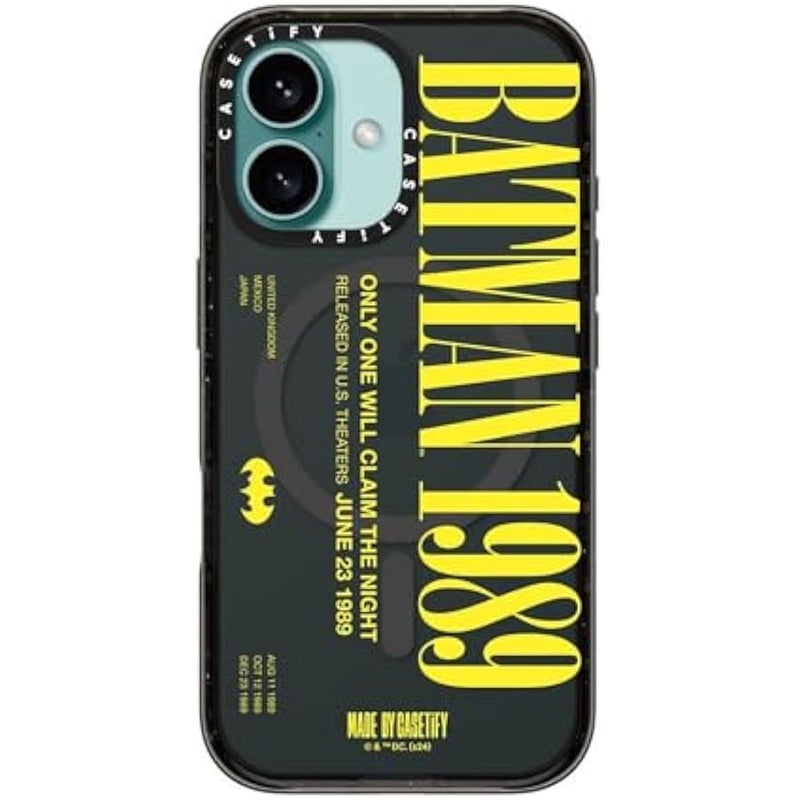 Casetify Impact iPhone 16 Case 【Batman Co-Lab / 4X Military Grade Drop Tested / 8.2ft Drop Protection/Compatible with Magsafe】 - Batman 1989 - Clear Black - Image 4