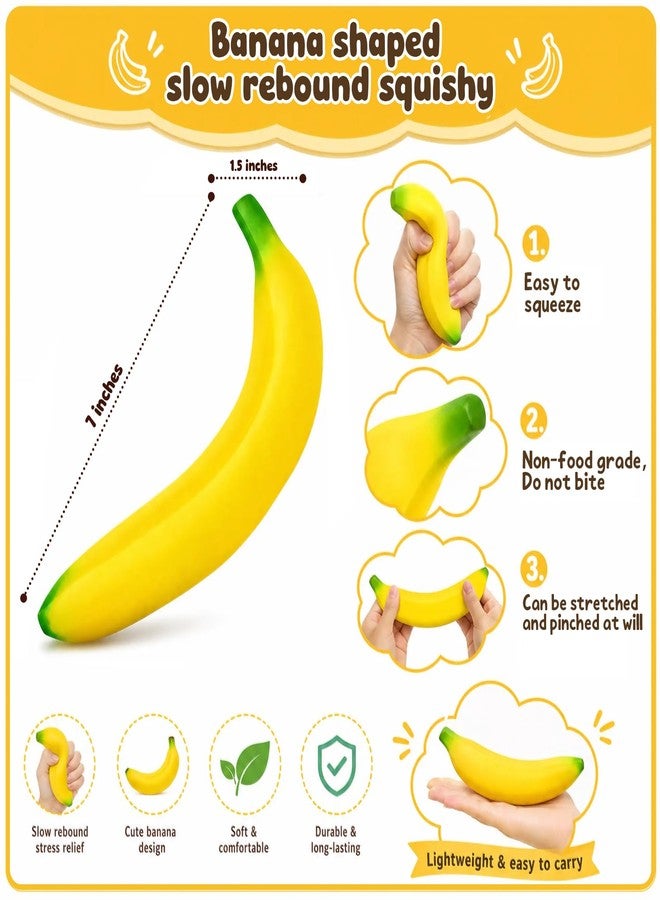 WANGXYZ Bannana Squishy Toy,Banana Squishy,Banana Stress Toys,Lightweight Squeeze Toys Stress Relief Toys for Adults Party Favors Birthday Gift - Image 2