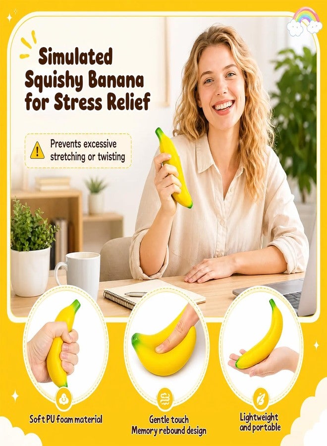 WANGXYZ Bannana Squishy Toy,Banana Squishy,Banana Stress Toys,Lightweight Squeeze Toys Stress Relief Toys for Adults Party Favors Birthday Gift - Image 4