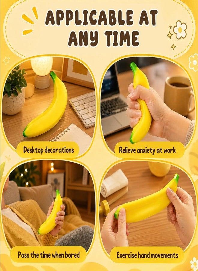 WANGXYZ Bannana Squishy Toy,Banana Squishy,Banana Stress Toys,Lightweight Squeeze Toys Stress Relief Toys for Adults Party Favors Birthday Gift - Image 3