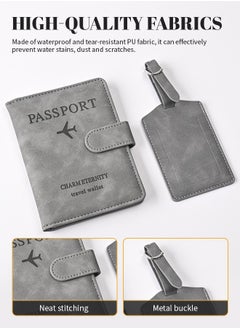 Generic Travel Passport Holder With Luggage Tag,Passport Cover With RFID  Blocking,PU Leather Passport Case,Multiple Storage Compartments,Foldable,Anti-Degaussing,Can Store Passport, Cash, Air Tickets, Sim Card, Receipts, Credit Cards  - Image 4