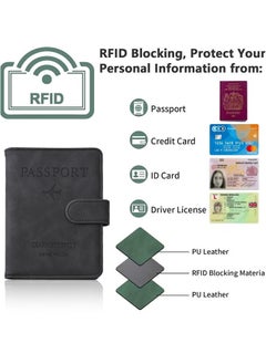 Generic Travel Passport Holder With Luggage Tag,Passport Cover With RFID  Blocking,PU Leather Passport Case,Multiple Storage Compartments,Foldable,Anti-Degaussing,Can Store Passport, Cash, Air Tickets, Sim Card, Receipts, Credit Cards  - Image 5