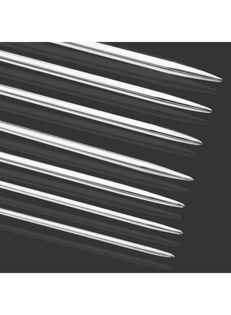 سيوسي Knitting Needles Set, 35Pcs Double Pointed and Straight Metal Needles for Beginners and DIY Craft, Smooth Lightweight Design 2.0-5.0mm, Ideal for Crochet Knitting Projects Travel and Home Use - Image 2