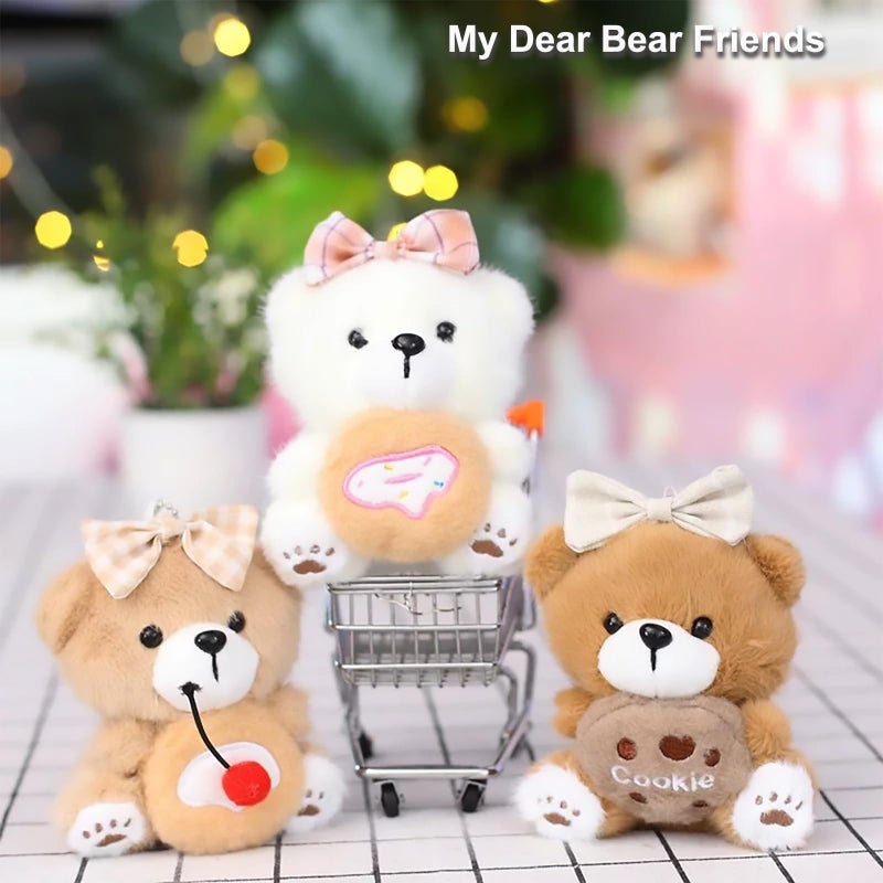 YILANFULL Cherry Bear Key Chain Bag Charms,Cute Plush Keychains Gift For Women Handbag, Purse, Backpack, Car Keys - Image 5
