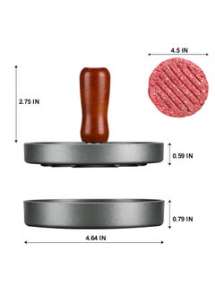 PIQUEBAR PIQUEBAR Burger Press Patty Maker Stainless Steel Hamburger Patty Press Mold Wood Handle NonStick with 100 Patty Papers  - Image 2