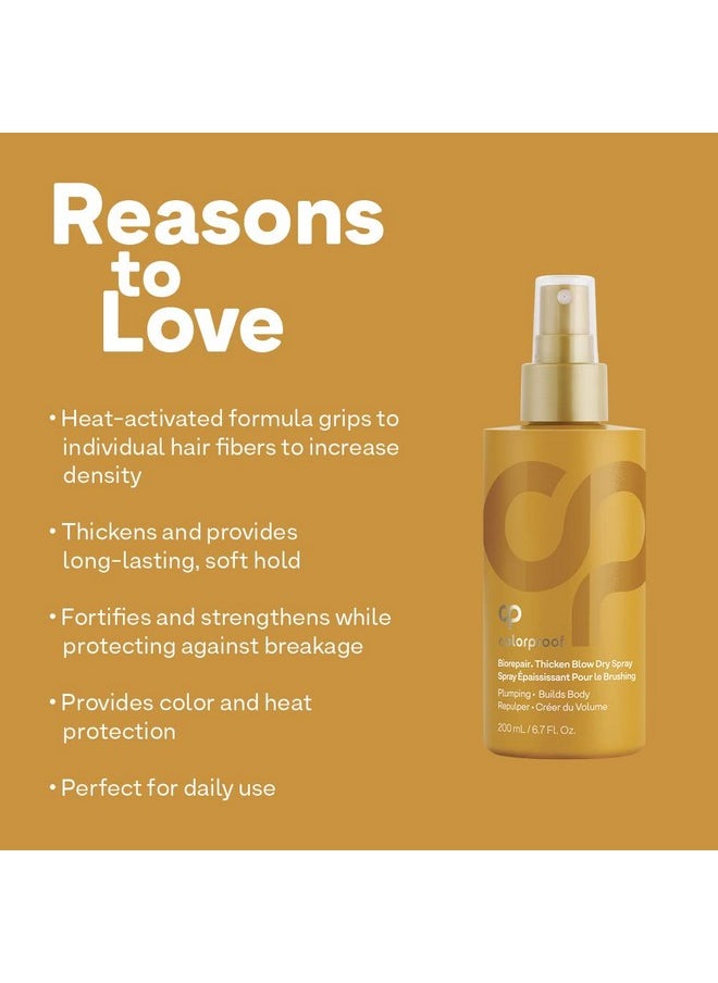 ColorProof Colorproof Biorepair Thicken Blow Dry Spray, 6.7oz - For Thinning Color-Treated Hair, Increases Fullness, Volume, & Density, Lasting Hold & Soft Style, Thicker, Fuller Looking Hair  - Image 4