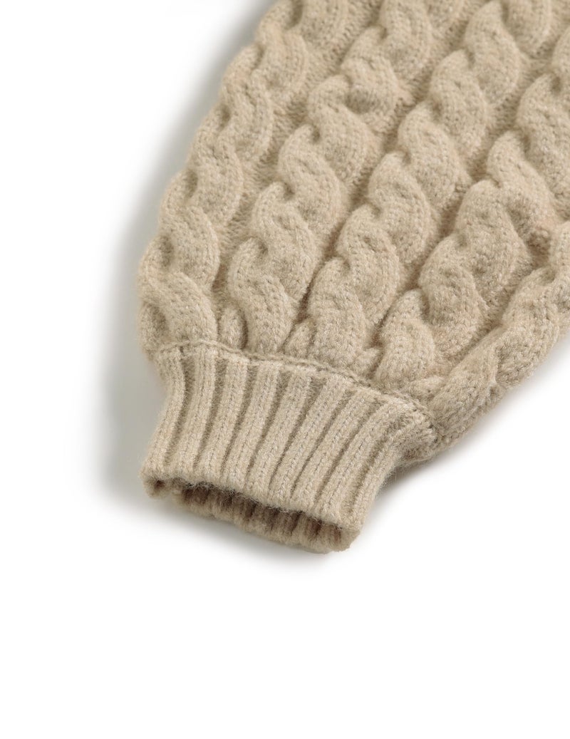 Vamtac Vintage Sweaters Crewneck Cable Knit Sweater Soft Warm Pullover Oversized Chunky Jumper Fall Winter Trendy Tops - Image 5