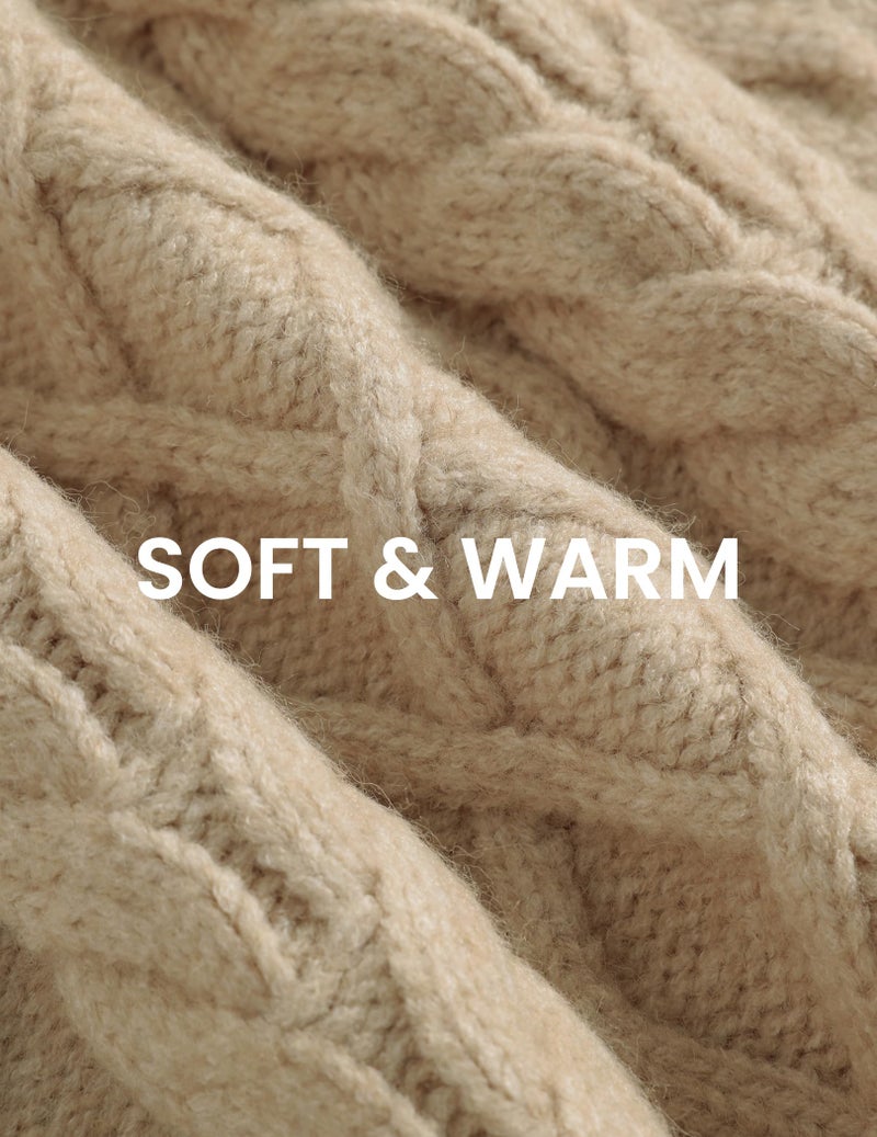 Vamtac Vintage Sweaters Crewneck Cable Knit Sweater Soft Warm Pullover Oversized Chunky Jumper Fall Winter Trendy Tops - Image 2