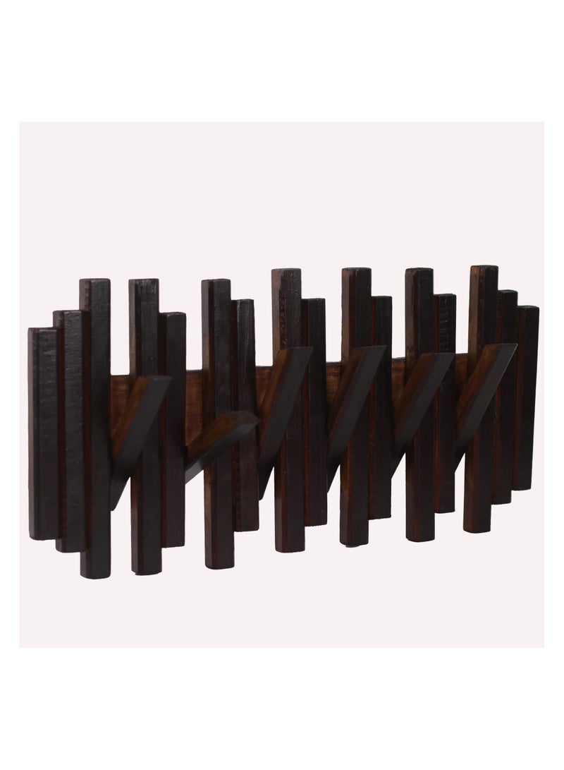Piano Wall Mounted Coat Rack Made of Natural Wood Wall Mounted Coat Rack with Foldable Hooks 6 Hooks Art Hanger for Entryway Living Room Christmas Gifts - Image 1
