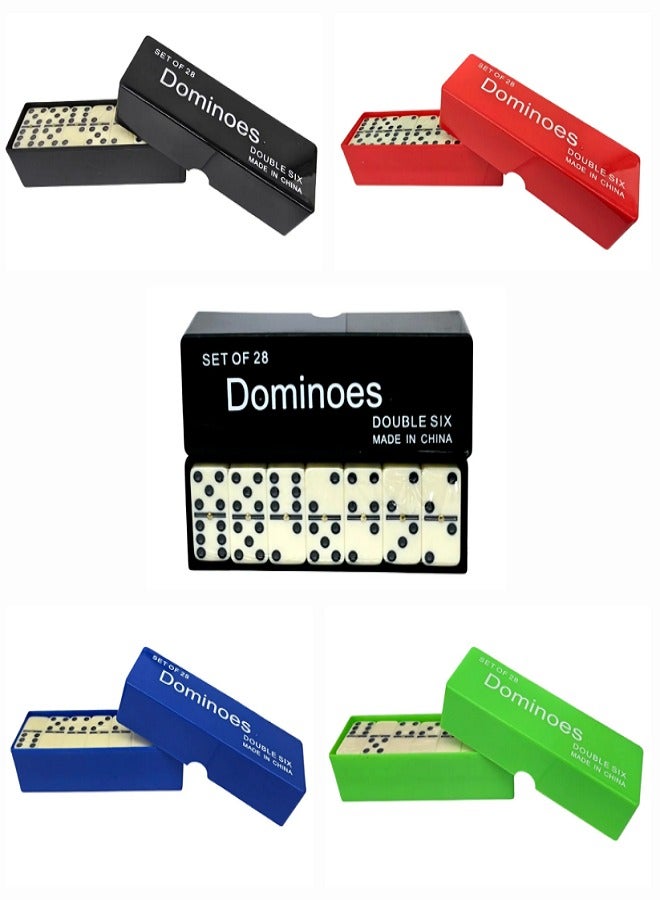 Double Dominoes Set 28 Pieces High Quality for Entertaining Family and Friends - Durable Design for All Ages (Blue)  - Image 4