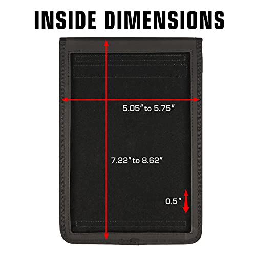 USA GEAR Tablet Holder Case Compatible with iPad mini 7 - Travel Bag Carry Cover with Open Front Design & Adjustable Shoulder Carrying Strap fits iPad mini Tablets (Black) for 7.9" Tablets - Image 3