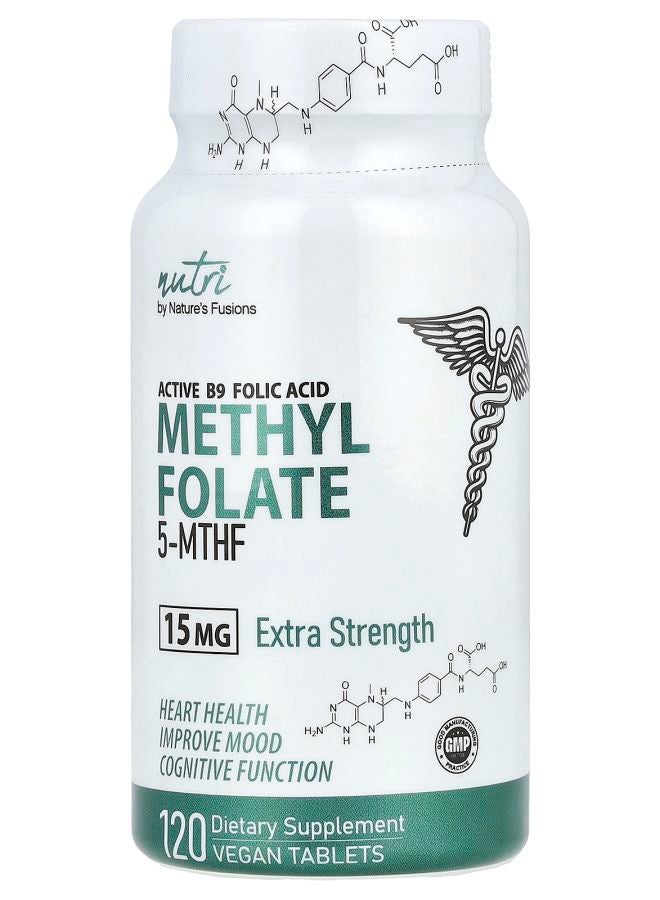 Nature'S Fusions نوتري ميثيلفولات قوة إضافية 15 ملغ 120 قرص نباتي