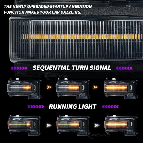 Archaic LED Side Mirror Marker Light for Ford Bronco/Bronco Sport 2021-2025, Sequential Turn Signal Running Side Lamps, Switchable Amber/White DRL Side Marker, Plug and Play - Image 3