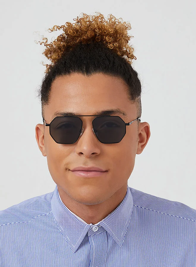 30Sundays 30Sundays HALCYON,Men Sunglasses, Geometric Sunglasses, UV Protection: UV400 (Black,Gray)