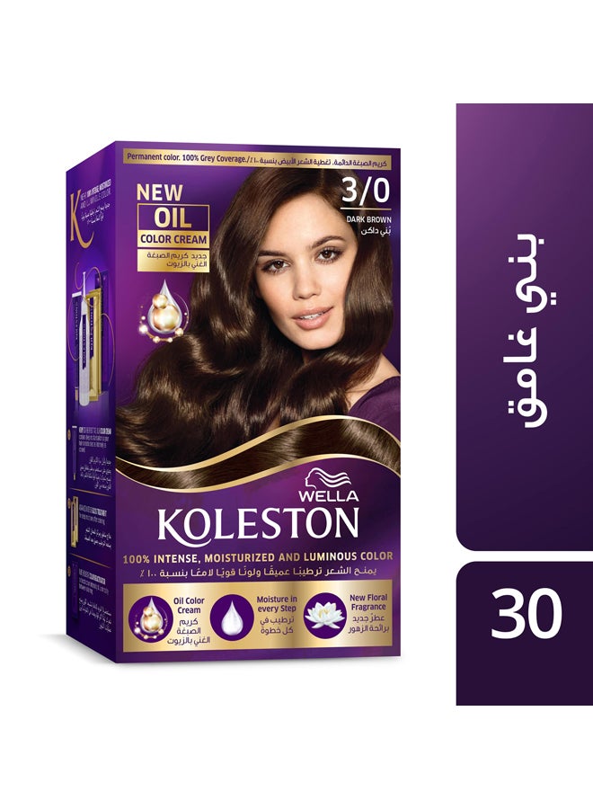 WELLA Koleston Oil Color Cream Dark Brown 3/0 142ml - Image 2