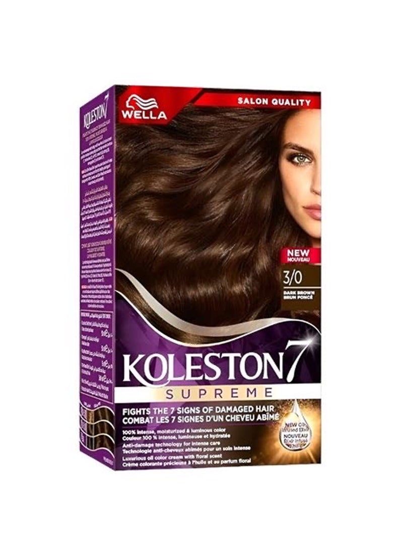 WELLA Koleston Oil Color Cream Dark Brown 3/0 142ml - Image 1