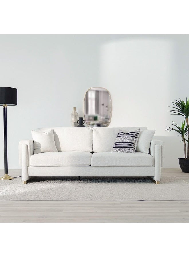 Comfynest Comfynest Eltham 3Seater Fabric Sofa With 2Years Warranty 225X92X79Cm White - Image 1