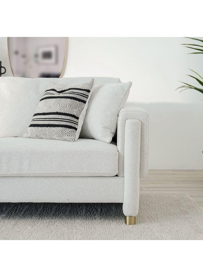 Comfynest Comfynest Eltham 3Seater Fabric Sofa With 2Years Warranty 225X92X79Cm White - Image 3