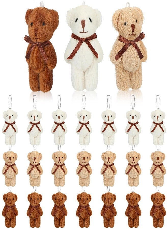 Jenaai 24 Pack Mini Bears with Bow Tie 2.35 Inch Plush Stuffed Tiny Bears Doll Bulk Small Animal for Graduation Gift Birthday Gifts Party Favors DIY Keychain Crafts - Image 1