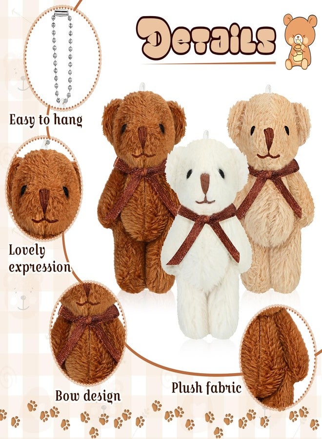 Jenaai 24 Pack Mini Bears with Bow Tie 2.35 Inch Plush Stuffed Tiny Bears Doll Bulk Small Animal for Graduation Gift Birthday Gifts Party Favors DIY Keychain Crafts - Image 4