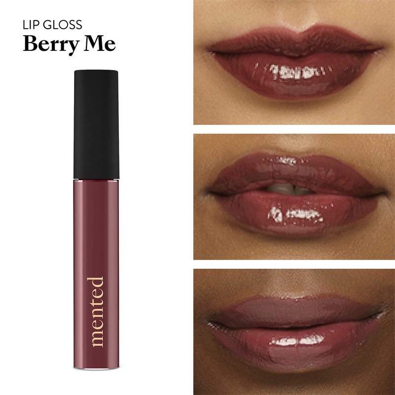 Mented Cosmetics Lip Gloss for Women Tinted Lip Balm Stain, Long Lasting Buildable Moisturizing Lipgloss Lipstick Topper, Made in USA, Cruelty Free Vegan Makeup, Berry Me - Image 2