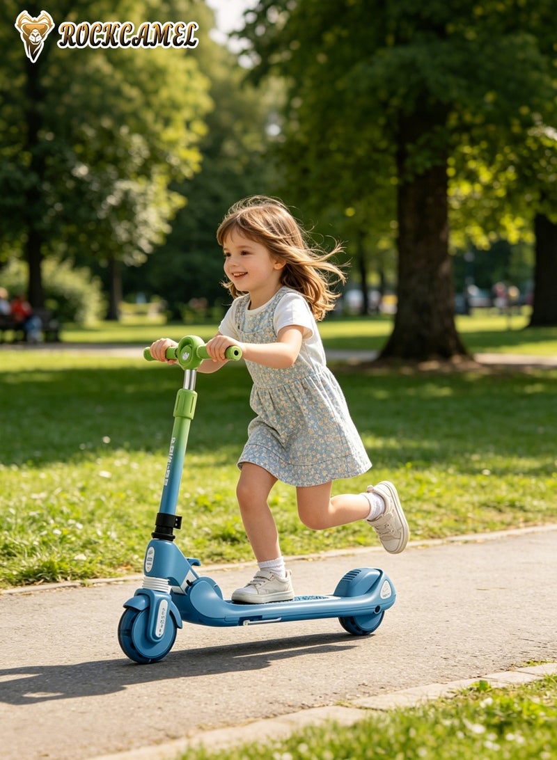 ROCKCAMEL 2-Wheel Kick Scooter, Gliding Scooter With Music And LED Light-Up Wheels, Outdoor Riding Toy For Kids Aged 4-16, Blue - Image 3