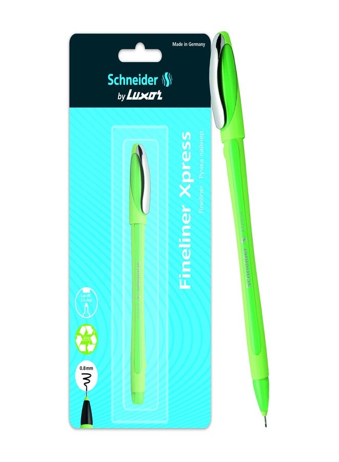 Luxor Schneider Fineliner Xpress | Fineliner | 0.8 mm Tip |Cap off 2-3 Days | Ink Colour Green |German Technology - Image 1