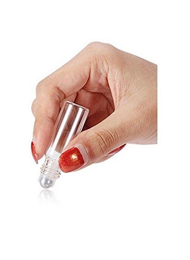 VASANA 6Pcs 5Ml/0.1Oz Mini Empty Refill Clear Glass Essential Oil Rollon Bottles With Stainless Steel Roller Balls And Black Cap Travel Sample Packing Jar Pot Makeup Cosmetic Lip Balm Storage Holder  - Image 4