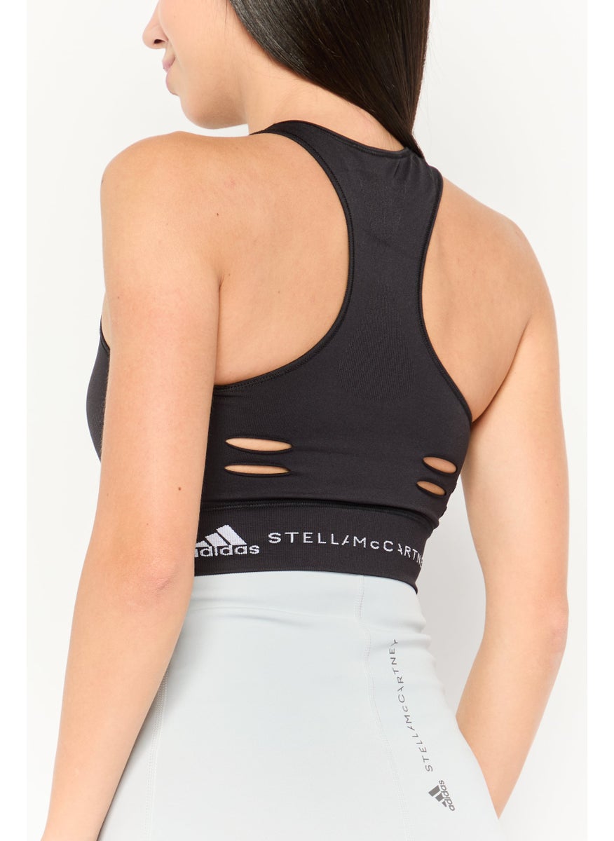 adidas By Stella McCartney - Women Sportswear Fit Brand Logo Tanning Top, Black - Image 1