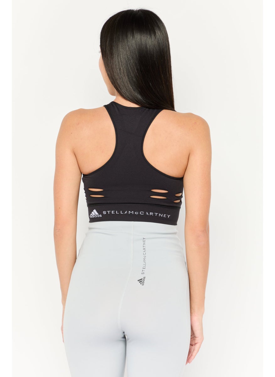 adidas By Stella McCartney - Women Sportswear Fit Brand Logo Tanning Top, Black - Image 1