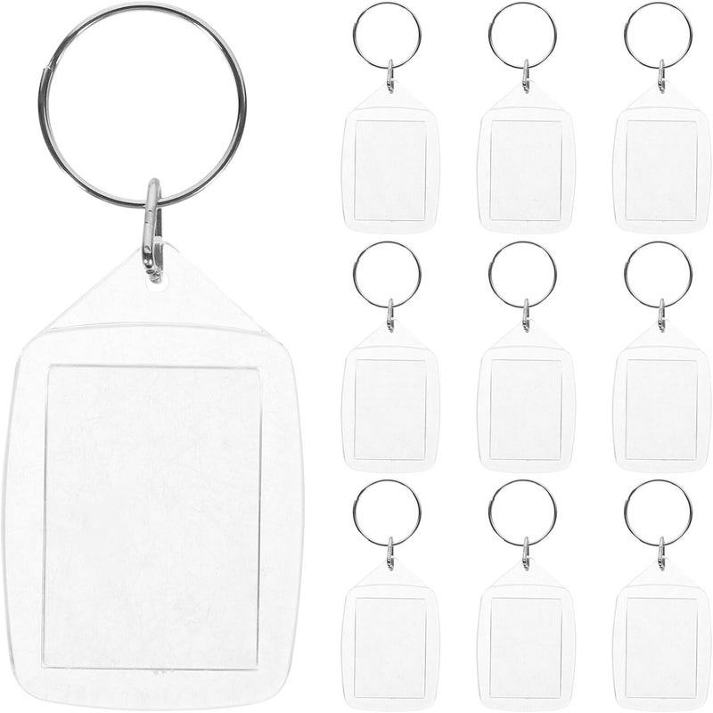 TOYANDONA 10 قطع من سلاسل المفاتيح البلاستيكية لإطارات الصور، مجموعة DIY صغيرة لإدراج الصور، مجموعة بالجملة للتخرج والهدايا التذكارية - Image 1
