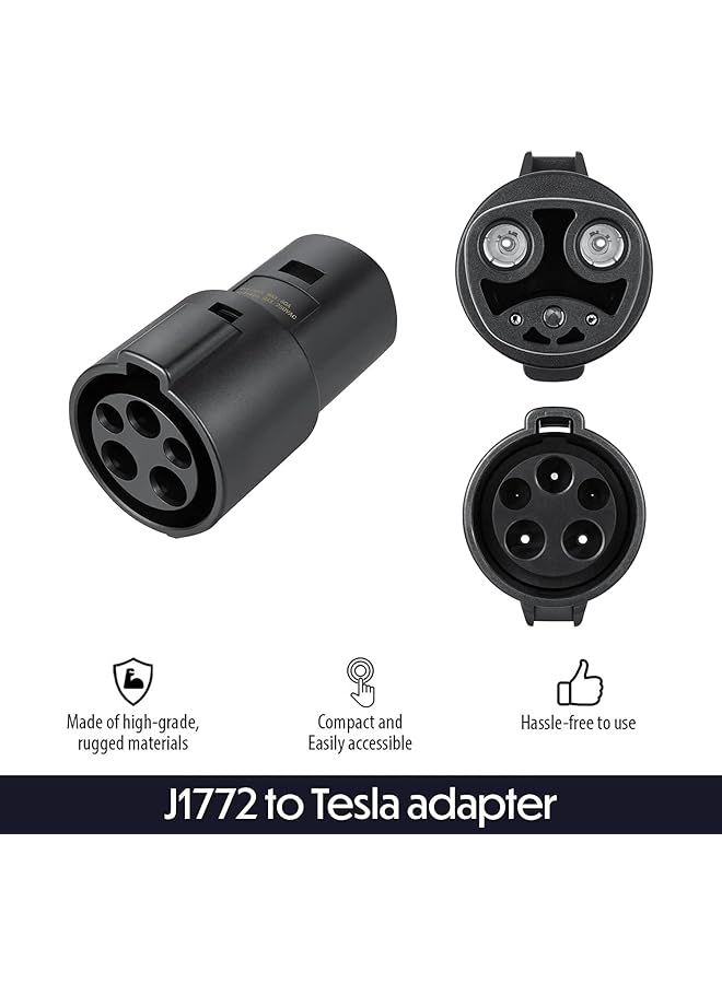 كاست ويف محول شحن J1772 إلى Tesla، 80A/240 VAC، Ip54 SAE J1772 محول شاحن EV متوافق مع Tesla Model 3/Y/S/X، مخصص لمالكي Tesla فقط - Image 3