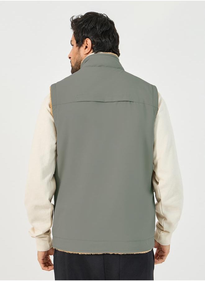 Styli - Warm Fleece Lined Gilet Jacket with Zip Detail - Image 1