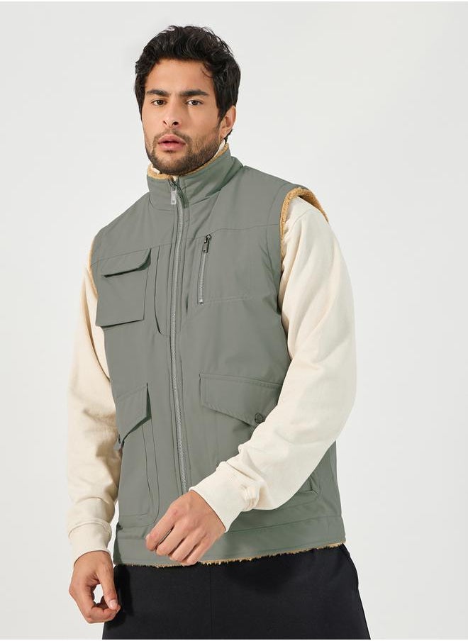 Styli - Warm Fleece Lined Gilet Jacket with Zip Detail - Image 1