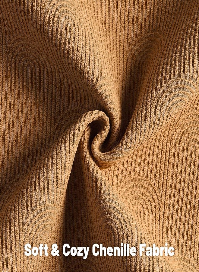 FUTEI Bronze Chenille Decorative Throw Pillow Covers 18x18 Inch Set of 2,Soft Cozy Striped Geometric Patterns Cushion Case,Modern Home Decor for Couch Bed Living Room - Image 2