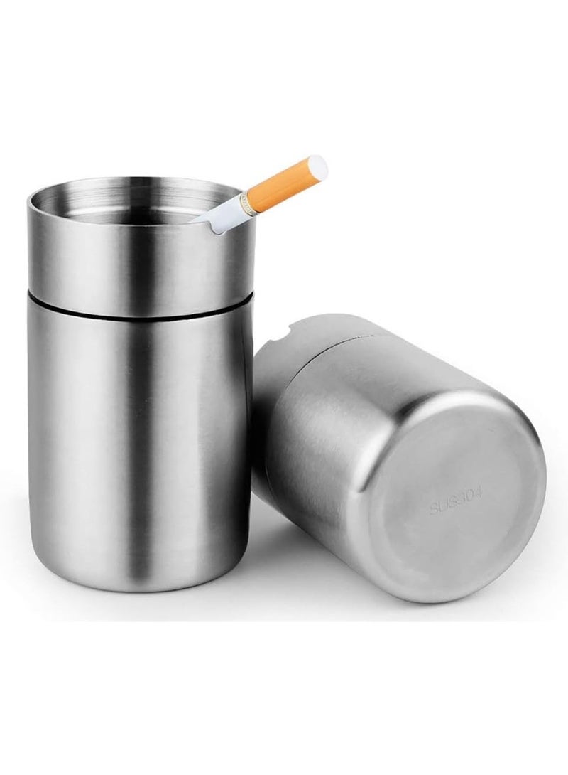 Stainless Steel Ashtray, Outdoor Ashtray, Windbreaker Ashtray, Car Ashtrays, Ash Tray for Household Office Garden (Large) - Image 2