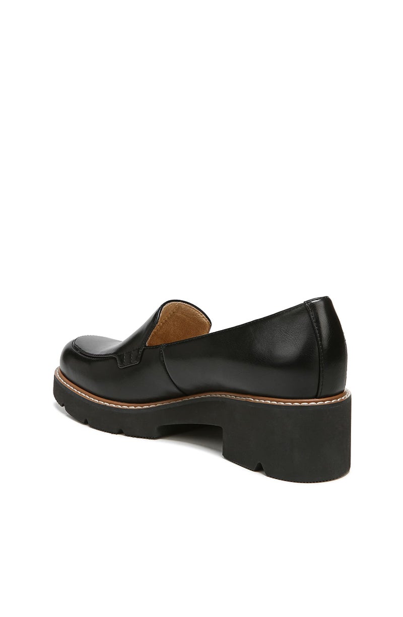 Naturalizer Womens Cabaret Slip On Lightweight Lug Heeled Loafer, Black Smooth, 10 M - Image 4